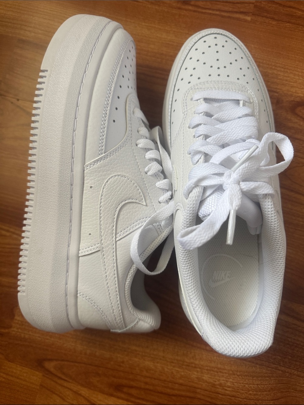 Nike Women’s White Low-Top Platform Sneakers (Never worn outside)